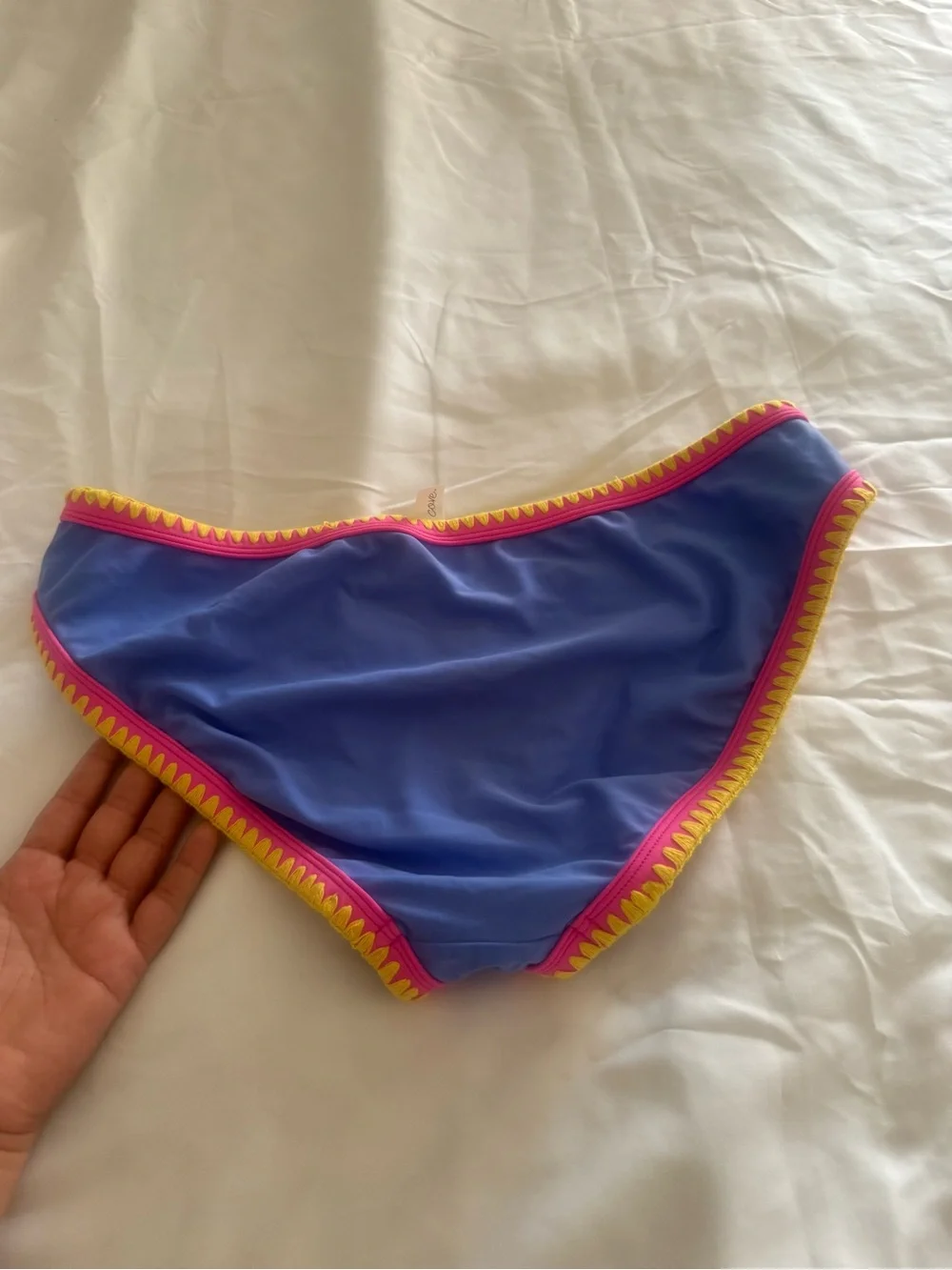Kids Purple Swim Briefs with Pink & Yellow Trim